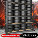 72" H Storage Shelves,Storage Shelves Heavy Duty,2400LBS Metal Shelving Units,Adjustable Garage Shelving Heavy Duty for Garage Storage,Warehouse,16"x35.5"x72",2 Pack