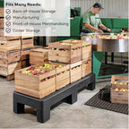 PolyMight Heavy-Duty Plastic Poly Dunnage Rack for Warehouses and Commercial Industrial Storage 48" x 36" x 12" with 2500 lb Capacity | For Wareshouse, Storage, and Merchandising