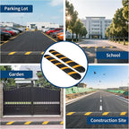 2 Pack 6FT Speed Bumps for Road, Heavy Duty 25,000 Lbs Capacity Traffic Rubber Speed Humps with 2 Channel Floor Cord Cover for Asphalt Concrete Gravel Driveway Road Cable Protector Ramp