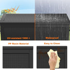 320 Gallon Resin Deck Box, Lockable Patio Outdoor Storage Box for Furniture, Garden Tools and Tools Storage, Waterproof Outside Storage Boxes - Black