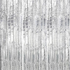 3 Pack Foil Fringe Backdrop - Silver Shiny Tinsel Curtains for Party Decoration/Photo Booth Props - 3.3x8.2 FT Metallic Foil Backdrop for Birthday, Wedding, Graduation, Christmas.