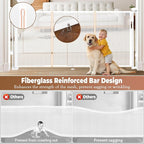 81" Retractable Baby Gate Extra Wide, 41" Tall Retractable Dog Gate for Stairs, Doorways, Decks, Mesh Gate Long Child Gate Pet Gate for Indoor, Outdoor, with Reinforced Mesh Rods, Dual Locks