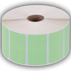 2.25" X 1.25" Direct Thermal Perforated Stickers Labels for Barcodes, Address, Consignment - Compatible with Zebra, Rollo, Godex and More (Green, 6 Rolls)