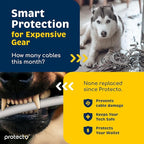 PROTECTO Heavy Duty Dog & Cat Cord Protector 10ft Long Sleeve, Easy-to-Use 1/2 in Cord Cover for Pet, Odorless White Color, No Chew Solution for Power, Audio & Video Wire Tubing, Fits 6-8 Cables