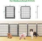 Decorative Garden Fence with Gate, 32 in(H) x 43 ft(L) Rustproof Metal Fence Panels No Dig Fence with Full Panel Gate, Dog Fence Outdoor for Yard, Animal Barrier Garden Fencing for Yard