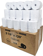(30 Coreless Rolls - 60 GSM Heavy Thermal) 3 1/8 x 220 Thermal Paper Receipt Rolls fits all Clover POS Cash Register Printers for TSP500 TSP600 TSP 700 TSP2000 CT S300 from BuyRegisterRolls