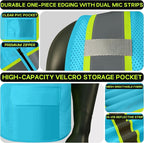 Safety Vest Customize Logo with 5 Pockets & Zipper Reflective High Visibility Vest Class 2 Outdoor Workwear