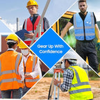 Reflective Safety Vest for Men Women with 5 Pockets and Zipper Front High Visibility