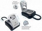 Iron Lock® Key Lock Box Portable with U-Shackle & Wall Mount – Medium Waterproof Heavy-Duty Metal Safe with 4-Digit Combination for Spare Keys Outside on Door Knob, Fence or Gate (Grey, Medium)