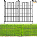 8 Panels Decorative Garden Fence with Gate, 48 in(H) X 21 ft(L) No Dig Dog Fence Animal Barrier Outdoor for Yard, Rustproof Metal Garden Edging and Borders, Temporary Fencing Stakes