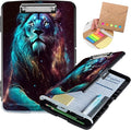 Clipboard with Storage,Heavy Duty Plastic Storage Clipboard with Low Profile Clip,Teacher Must Haves,Office Supplies,Cool Lion