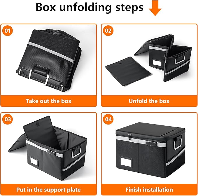 2000°F Fireproof & Waterproof Document Box with Lock, Collapsible Portable Organizer for Office Files, Safe Storage for Hanging Letter/Legal Folders (Army Green, 14.2x10.6x4.1in)