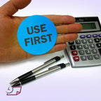 2 Inch Round Blue Labels for Inventory Food Rotation Control, 500 Stickers Per Roll (Use First)