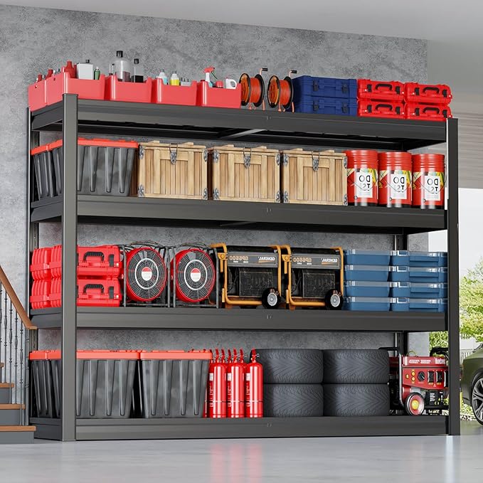 68" Wide Garage Shelving Unit, 68" W x 24" D x 68" H, Heavy Duty Garage Storage Shelves,3500 LBS Capacity, Industrial Adjustable Shelves for Basement Warehouse, 2 Pack