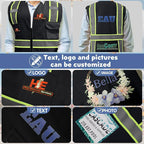 BeautyWill Custom Safety Vest Customized Logo Class 2 High Visibility Reflective Vest with Pockets Construction workwear