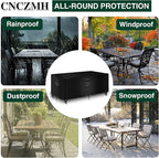 Heavy Duty Patio Furniture Covers Waterproof, 600D Outdoor Furniture Cover Waterproof for Sectional Sofa Couch, Outdoor Dining Table and Chair Set Covers 138''L x 76''W x 28''H, Black