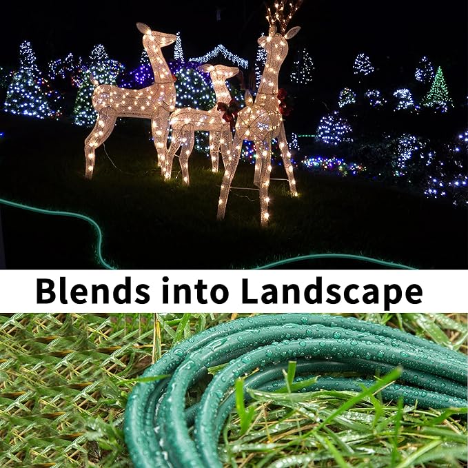 HUANCHAIN Indoor Outdoor Green Extension Cord 50 ft Waterproof, 16/3 Gauge Flexible Cold-Resistant Appliance Extension Cord Outside, 13A 1625W 16AWG SJTW, 3 Prong Electric Cable, ETL