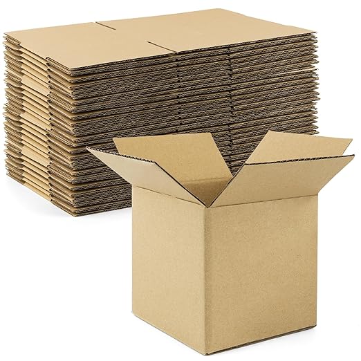 Golden State Art 5x5x5 Inches Shipping Boxes 28 Pack, Brown Corrugated Cardboard Box for Small Business Mailing Shipping and Storage