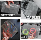 GOBAGS Air Production Extra-Small Clear Zipper Pouch (4‑Pack) – Cable Organizer & Travel Gear Bag for Electronics, Camera Accessories, Tool Pouch & Small Tech Storage