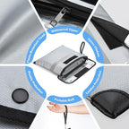 Fireproof Document Bag - 6200°F Heat Insulated, Small Important Document Bags with Zipper, Water Resistant Money Bag for Cash, Cell Phone, Tablet, Credit Card,Passport (13.9"x10.6", Grey)