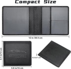 Car Registration and Insurance Holder, Premium Pu Leather Vehicle Glove Box Organizer - for Driver License, Cards & Essential Documents (Carbon Fiber Black)