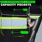 BeautyWill 5 Pack Safety Vest Class2 ANSI Certified Custom Logo High Visibility Reflective Vest for Men -10 Pockets Personalized Logo Heavy-Duty Work Vest（Mesh Black，M）