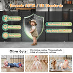 200'' Retractable Baby Gates Extra Wide,34" Tall Retractable Dog Gate for Doorways,Extra Long Retractable Baby Gate for Stairs,Kitchen,Indoor/Outdoor Retractable Gate with Fiberglass Reinforcement Rod