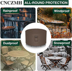 Heavy Duty Patio Furniture Covers Waterproof, 600D Round Outdoor Furniture Cover Waterproof for Sectional Sofa Couch, Outdoor Dining Table and Chair Set Covers 20"DIA x 23"H, Brown