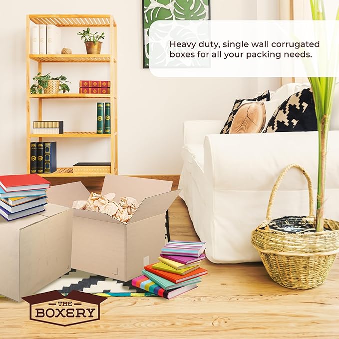 The Boxery 20 x 18 x 16 Inches Heavy Duty Grade ECT44, Brown/Kraft Corrugated Cardboard Shipping Boxes 25-Pack |Mailing, Packing, Moving & Storage for Business/Home-Recyclable - Made in the USA