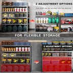 65" W Heavy Duty Garage Shelving, 84" H Garage Storage Shelves, 5 Tier Metal Shelving Unit, Adjustable Commercial Shelving, 2 Pack