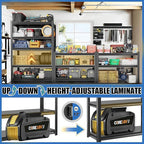72"H Storage Shelves 5 Tier Garage Shelving Unit 3000LBS Metal Shelving Heavy Duty Adjustable storage rack for Basement, Warehouse, Pantry, Closet, Kitchen 72" H x 39.4" W x 19.7" D, Black
