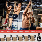 Climbing Rope Gym Workout - 10FT 15FT 20FT 25FT 30FT 35FT Heavy Duty Jute Thick Ropes for Adults Strength Training Outdoor Tree Swing Indoor Home Fitness Exercise - 1.5 Inch
