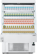 Wilprep 39"" Vertical Open Air Merchandiser with Curved Display & 13.4 cu. ft. Volume, Silver