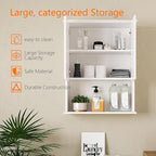 Bathroom Wall Cabinet, Over The Toilet Storage Cabinet, 23x29 Inch Medicine Cabinet with 2 Door & Adjustable Shelf, Bathroom Cabinet Wall Mount for Laundry Room, Kitchen, Small Spaces