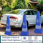 BESEA Reserved Parking Cone 6 Pack, 28" No Parking Sign Cone with Weighted Base, Blue 4-Sided “ Reserved Parking” Warning Cone for Driveways Business Parking Lots Garages Indoor/Outdoor