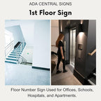 6" X4" 1st Floor Sign - ADA Compliant Tactile Graphics Grade 2 Braille Text Wall Sign| Directional Assistance, Floor Number Sign for Office, Schools, Hospitals, Apartments