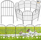 VANCASTLE Decorative Garden Fence Outdoor, 19 Panels Rustproof Metal Landscape Barrier Fence, Total 20ft (L) x 24in (H), Black Ornamental Fence for Yard, Patio, Lawn, Garden Bed, Easy to Install