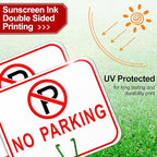 Geetery 6 Pcs No Parking Signs Traffic Cone, 12.6 x 10.43 Inches Plastic Traffic Cone Top Warning Sign for Road Barricade Outdoor Construction Waterproof