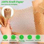 Honeycomb Packing Paper 16" x 400', Bubble Cushioning Wrap for Packing/Shipping/Moving, Eco-Friendly Bubble Packing Paper Wrapping for Fragile Items,Electronics and Bouquet Packaged