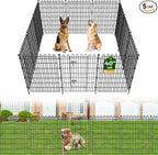 5 Panels No Dig Decorative Garden Fence with Gate for Yard, 40 in(H) X 11.8 ft(L) Animal Barrier Fencing for Outdoor Dog, Metal Portable Garden Fences for Borders, Pets, Landscape, Temporary Fence