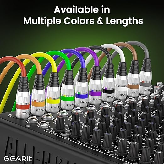GEARit DMX to DMX Stage Lighting Cable (25 Feet, 2-Pack) DMX Male to Female (XLR Compatible) 3-Pin Balanced Shielded for DJ LED Moving Head Par Light, Mic Mixer, Recording Studio, Podcast - 25ft