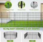 10 Panels No Dig Decorative Garden Fence with Gate for Yard, 40 in(H) X 23.6 ft(L) Animal Barrier Fencing for Outdoor Dog, Metal Portable Garden Fences for Borders, Pets, Landscape, Temporary Fence