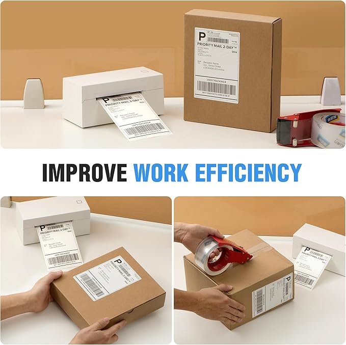 Fanfold 4" x 6" Direct Thermal Labels 2000 Thermal Printer Paper 4 Stacks Shipping Labels