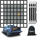 Tecoom Cargo Net for Pickup Truck Bed, 8.1x6.66 ft Heavy Duty Cargo Net, Organizer Netting, Cargo Carrier for Toyota, Ford, Chevy Silverado, GMC, RAM
