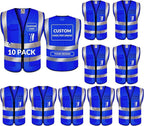 BeautyWill Custom Safety Vest Logo Class 2 High Visibility Reflevtive Vest Outdoor Protective Workwear