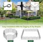 SUNLAX 5 Panels Garden Fence 10ft(L) x 24in(H) Fencing for Yard No Dig Animal Barrier Metal Dog Fence for Patio Outdoor with Gate