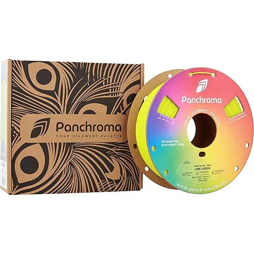Panchroma PLA Lime Green 3D Printer Filament, 1.75mm, 1kg Spool, Easy to Print, High Speed Printing, Tangle Free, AMS Compatible, Perfect for Toys, Decor, Miniatures, Models & Cosplay