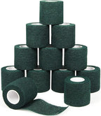 12Pcs 2inch x 5 Yards Self Adhesive Bandage Wrap Elastic Bandage Wrap Self Adherent Cohesive Wrap Bandages for Wrist Ankle Vet Tape for Dog Athletic Swelling Sprain Tape Grip Cover (Army Green)