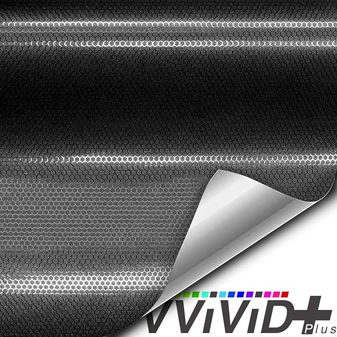 VViViD+ Honeycomb Matte Black Small Pattern Car Wrap Vinyl (1ft x 5ft)