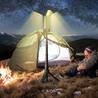 Rechargeable Led Work Light with Stand: Cordless Camping Light Kit 3 Page Head 500/1000/2000 Lumen 3500/6500K - Dimmable 6AH Camp Lights with Detachable Tripod,Hooks and Carrying Bag(Green-S)